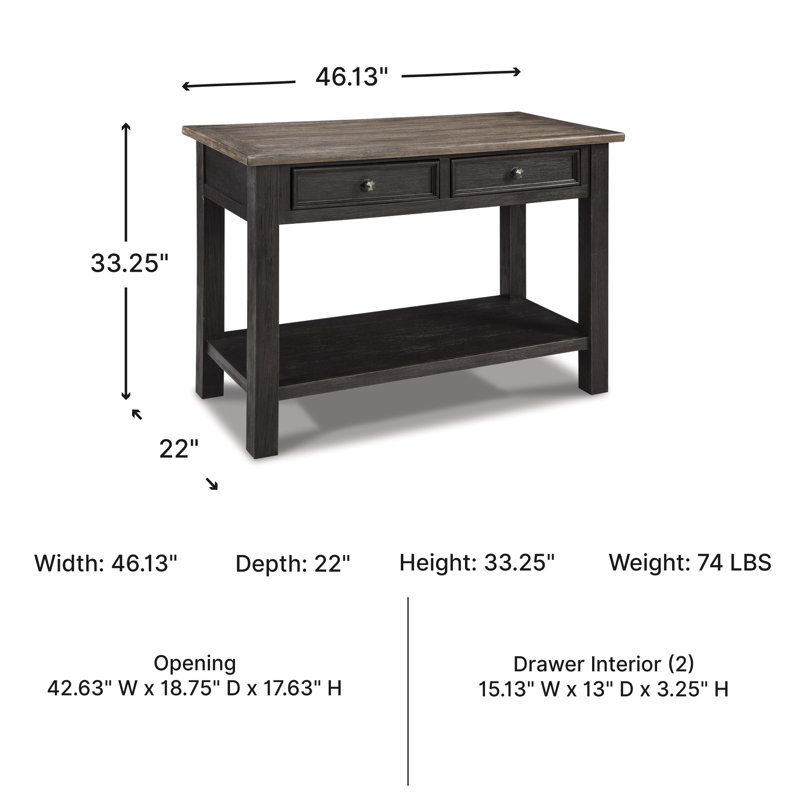 Console 46 po Chailey, Noir