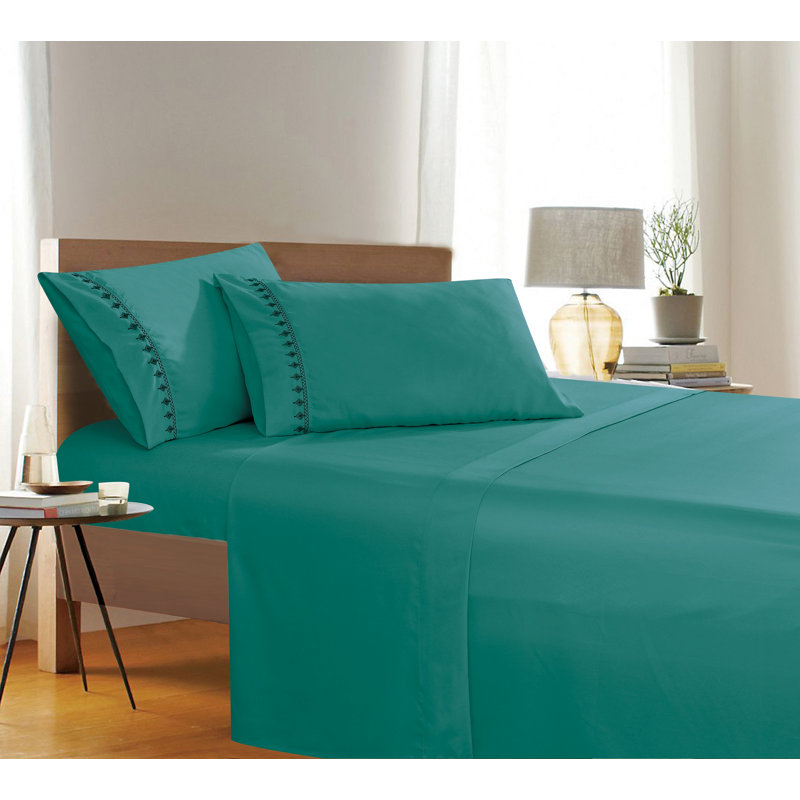 Ensemble de draps doux brossé Ayan, Très grand, Turquoise