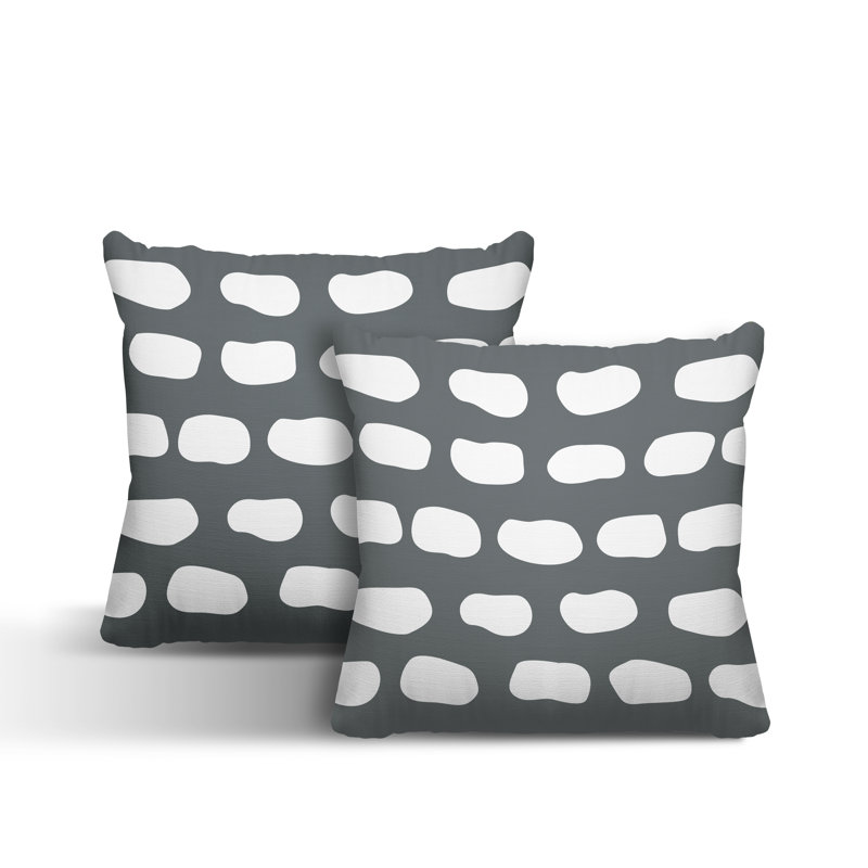 Oreiller carré intérieur / extérieur Aria Dash, L 19 po x H 19 po, gris