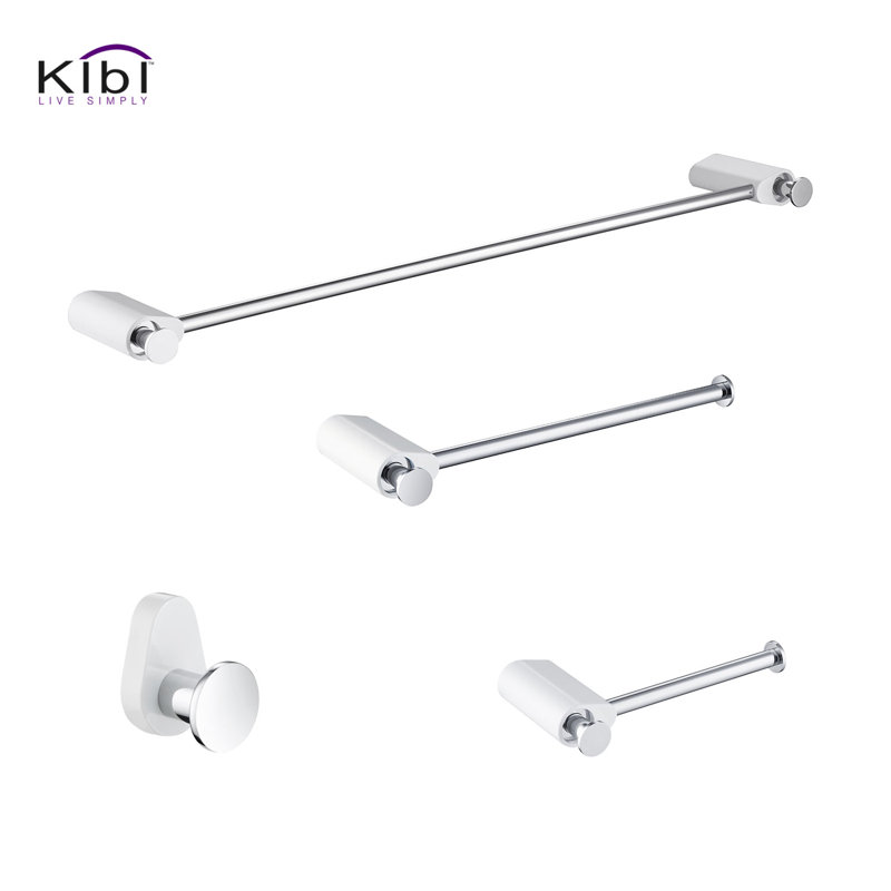 Volcano 4 - Piece Bathroom Hardware Set, White