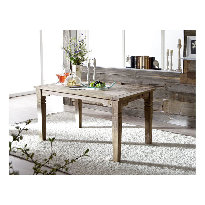 Leeds Extendable Solid Wood Dining Table, H76 x L140 x W90cm