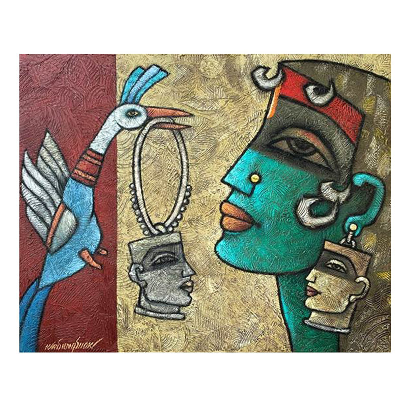 Œuvre d'art abstraite | Technique mixte sur toile | Peinture de Krishna Ashok