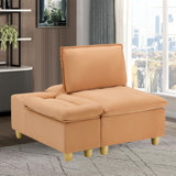 Single Sofa With Movable Storage Cabinet And Cup Holder