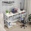 Petit bureau d'ordinateur avec tiroirs en tissu-121094467