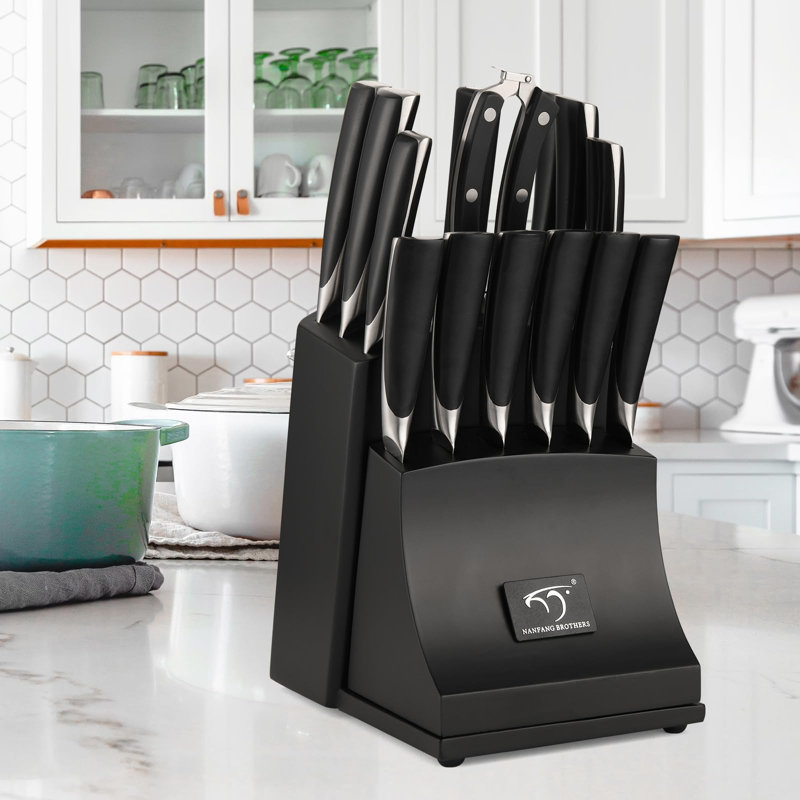 Nanfang Brothers Damascus Steel Knife Block Set