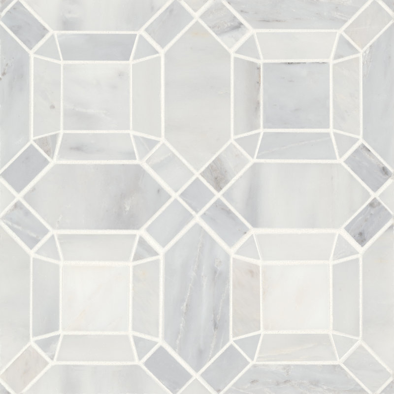 Carreau de mosaïque en marbre Monet, Blanc oriental