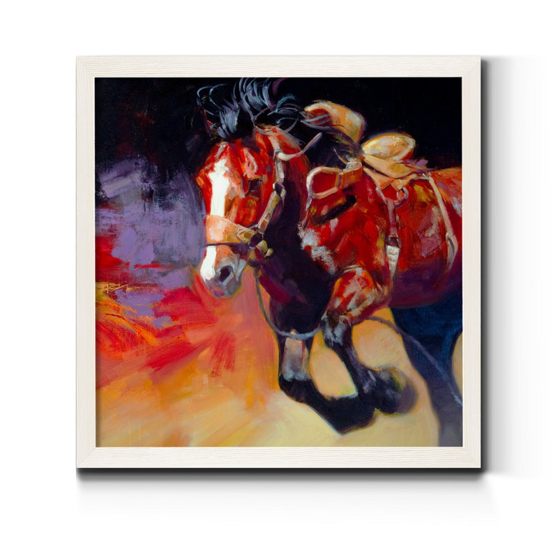 Driving Horses II-impression sur toile, H 21 po x l 21 po x P 1 po, Cadre blanc