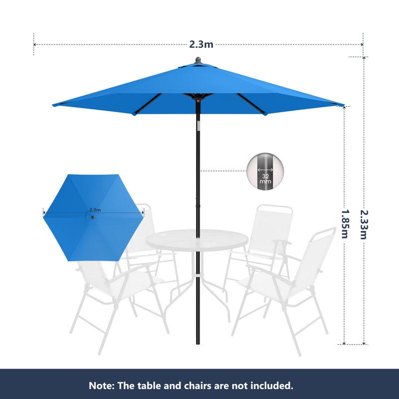 230cm Balcony Parasol, Blue