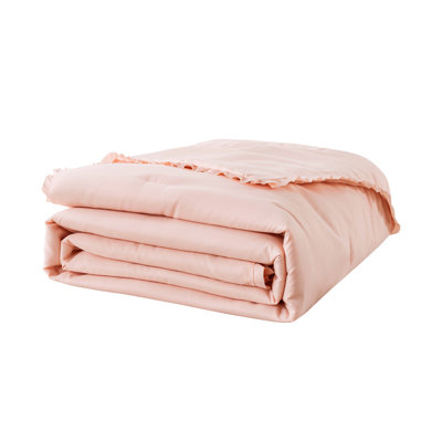 Ruffled Edge Microfiber Down Alternative Blanket
