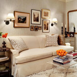 Fleurance Battery Opperated White Linen Shade Dimmable Swing Arm Sconce