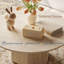 Table basse ronde en bois 35,43 ", table de salon moderne, beige