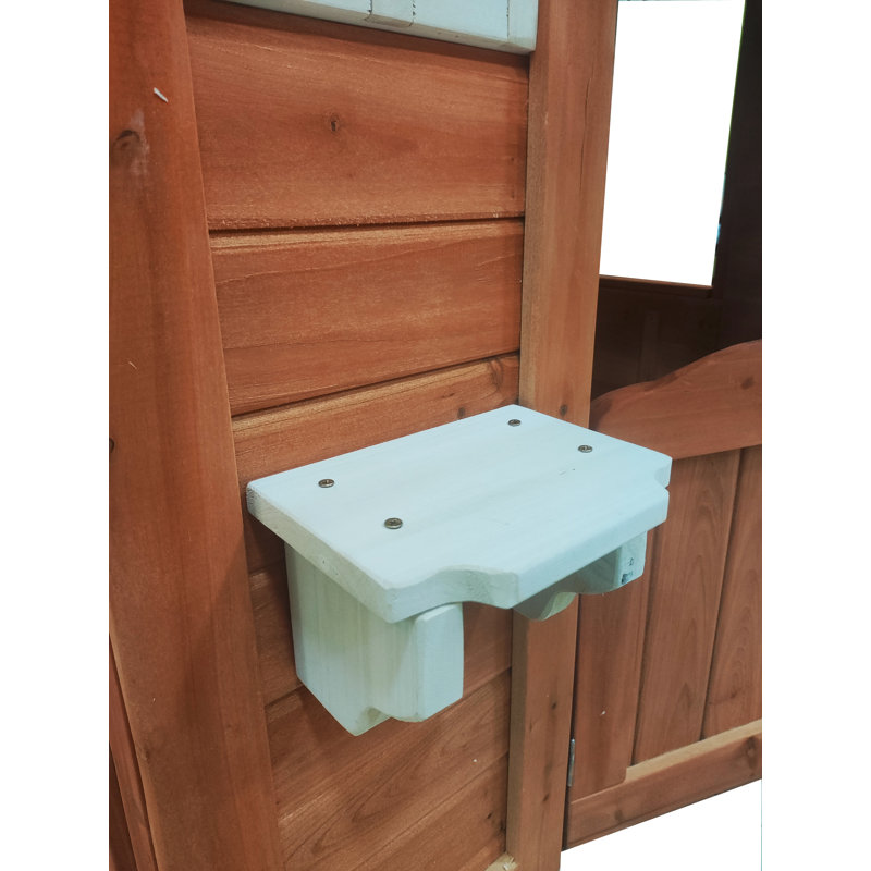 Shirley Wooden Kids Playhouse with Flowerpot Holders & Windows