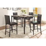 4 - Person Faux Marble Top Four Leg Dining Set