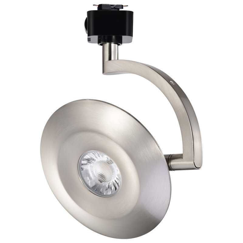 Orb LED Track Head 12 Watt 3000K/4000K/5000K CCT Selectable 36 Degree Beam Angle J-Style White 120 Volt, Brushed Nickel
