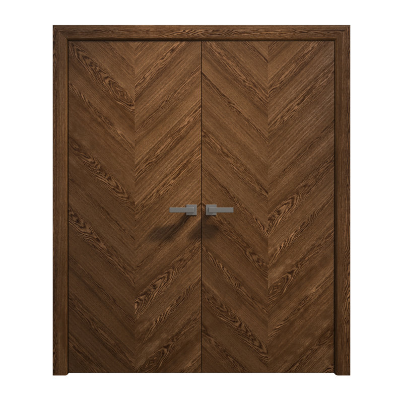 Portes doubles intérieures intérieures | Ego 5005 | Cadre de panneau intérieur en bois massif | Portes modernes pour placard