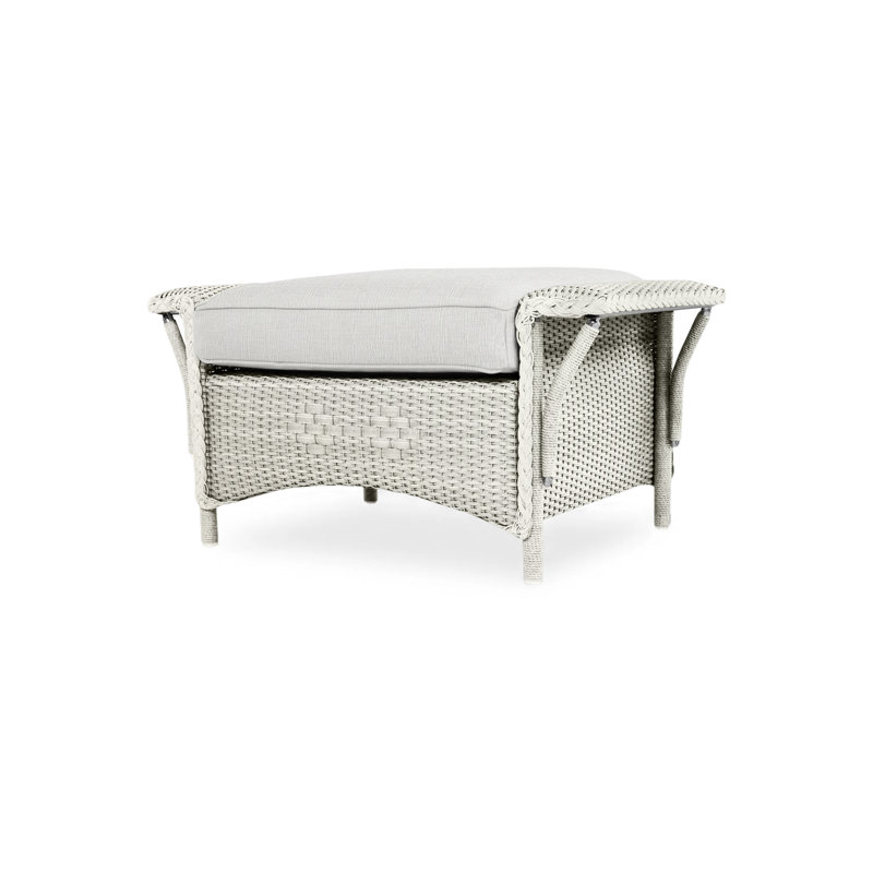 Nantucket Outdoor Ottoman, Consider Indigo, Matte White