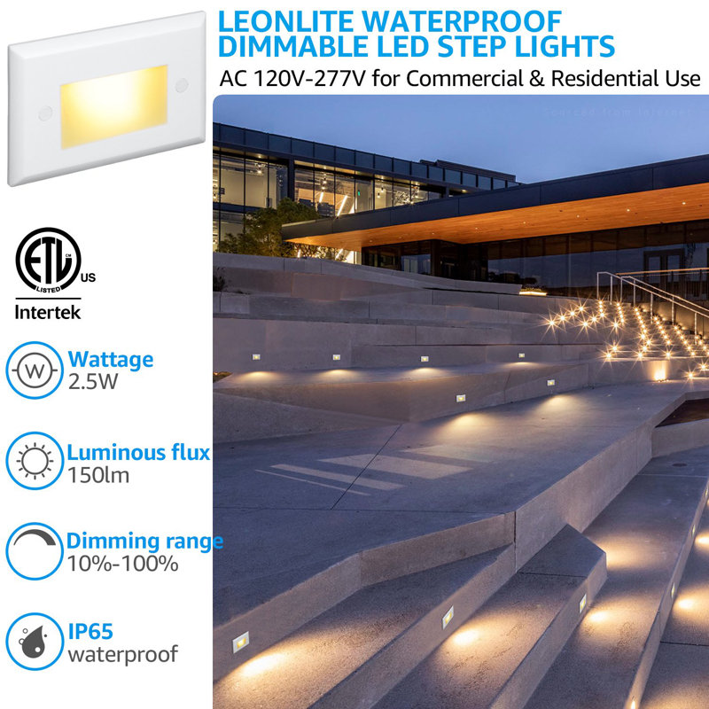 Integrated LED Zinc Alloy Step Light, White