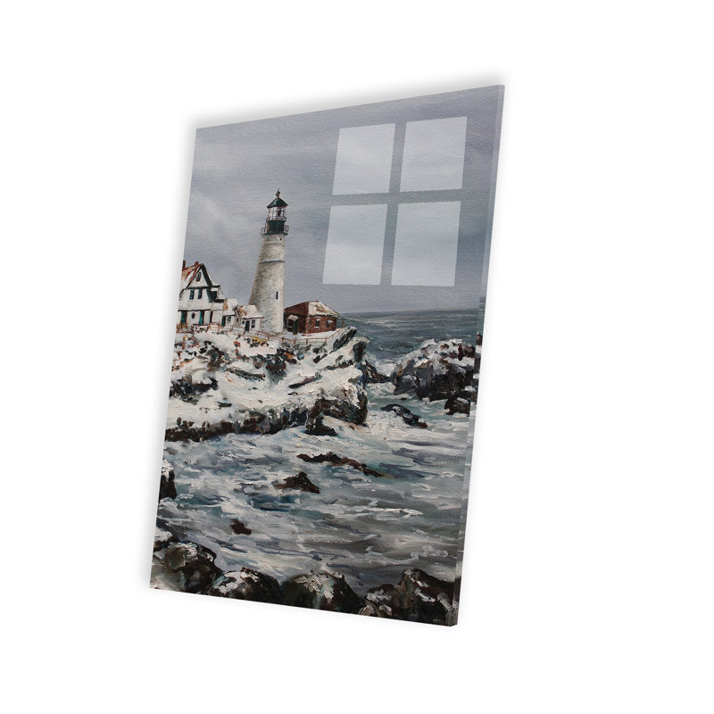 Lighthouse In Winter Print On Acrylic Glass