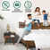 Joacima 2-Pcs Bedroom Set – Solid Wood Platform Bed Frame & Matching Nightstand, Mid-Century Modern, 800 lbs Capacity, No Box Spring Needed