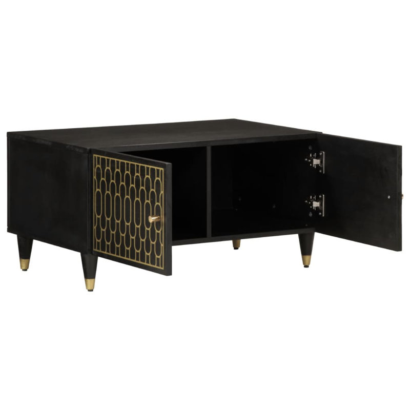 Afsaneh Coffee Table with Storage, Black, Black/Gold