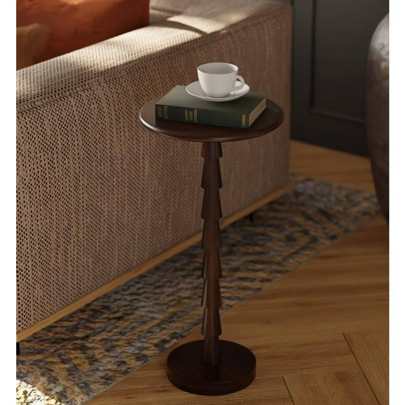 Table d'appoint en bois de manguier massif Sakala, table d'appoint / de bout moderne 24 po