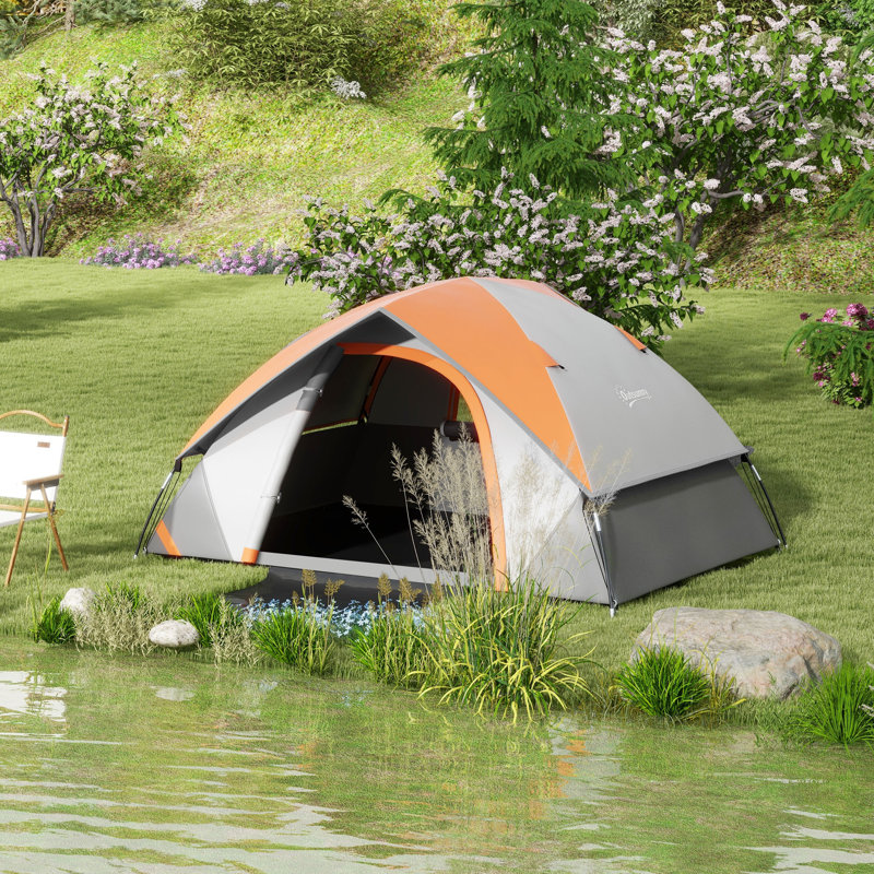 Outsunny Camping Tent 2 Man Dome Tent 3000mm Waterproof, Green