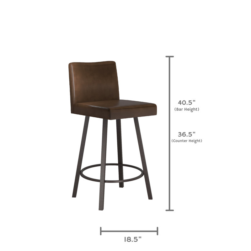 Tabouret de comptoir pivotant 26 po Godin, Tabouret de comptoir (siège d'une hauteur de 26 p, Brun foncé