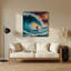 Art mural en métal Sports Surfing Blue