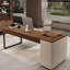 Bureau de direction rectangulaire en bois massif avec tiroirs Nut-Brown-589204837-589204835
