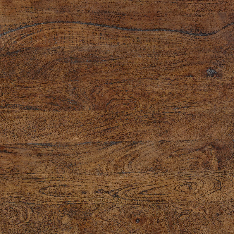 Table basse Arthur | Plateau rond 35,5 po | Bois de manguier brun noyer sablé, Brun noyer sablé
