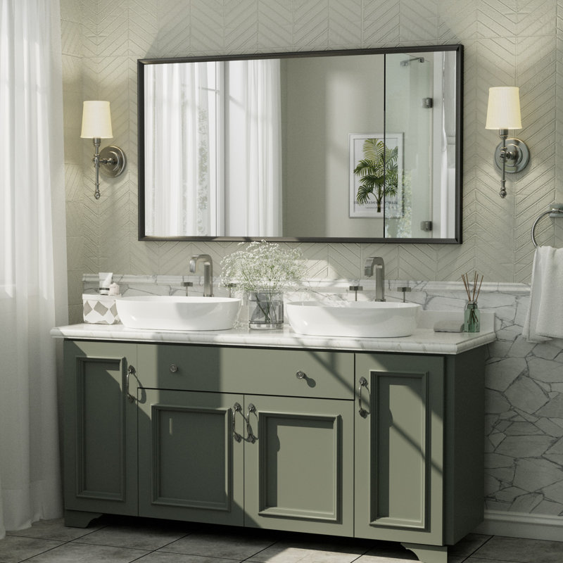 Miroir mural Amara, 55 po x 30 po, Matte Black