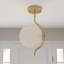 Plafonnier semi-encastré 1 lumière avec verre jade blanc