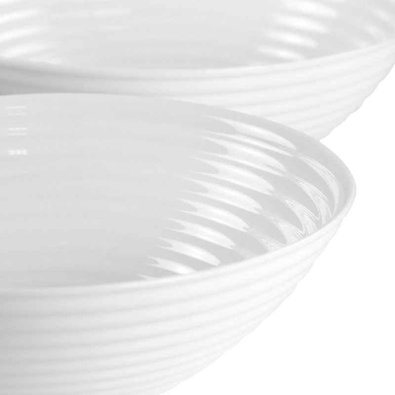 Patio 4 Piece Tempered Opal Glass Cereal Bowl Set In White