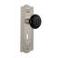 Black Porcelain Interior Mortise Door Knob with Meadows Long Plate-2069819645