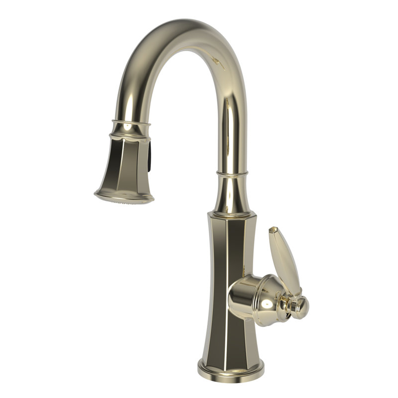 Metropole Single Handle Pull Down Bar Faucet, French Gold (PVD)