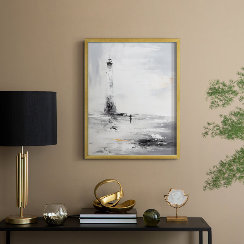 NAUTICAL Series Dxxxx, reproduction encadrée - bois massif, H 11 po x l 9 po, Doré