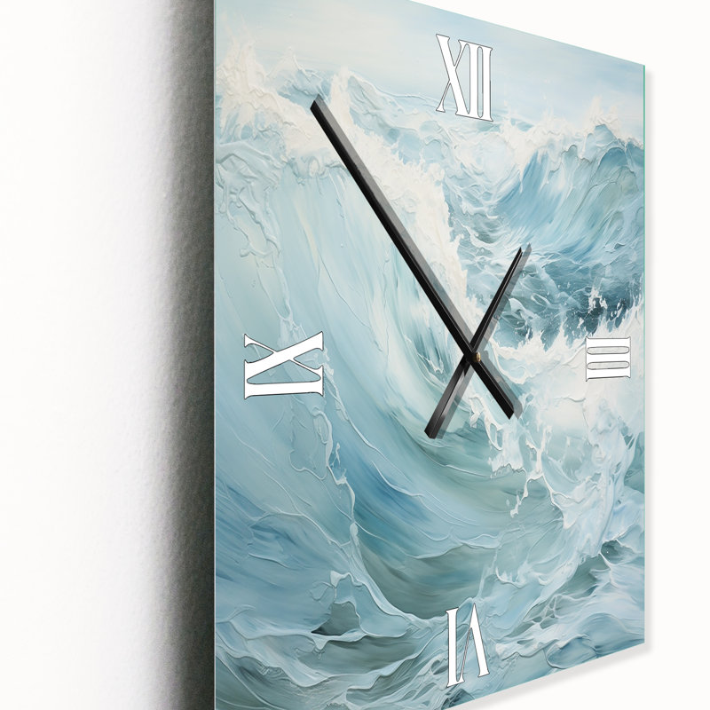 Horloge murale en métal Blue Ocean Storm And Rain, Small