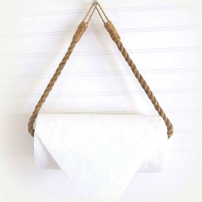 Crochet rustique 4,7 x 17,7 x 1,2 po | 100% métal et corde, finition noire | Conception murale, parfaite pour la décoration et l'organisation de la maison | Solution de rangement durable et élégante pour toute pièce