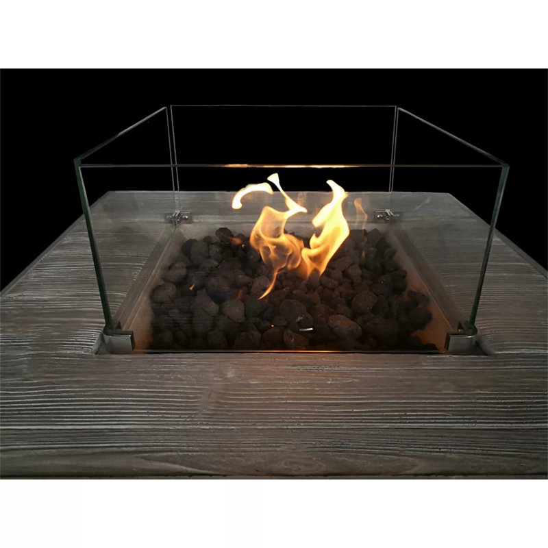 Foyer de table au propane en béton renforcé de fibres