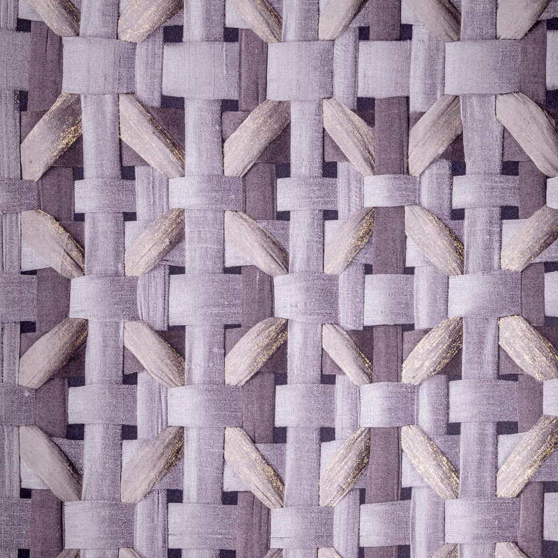 Chelchowska Pepper Collection Shimmer Finish Octogonal Honeycomb Seta 10.05m x 53cm Wallpaper Roll, Purple