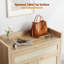 Armoire à chaussures en rotin avec rangement, armoire de rangement de style bohème 32 po avec tablettes et portes