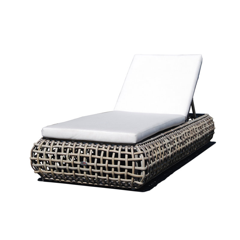 Dynasty Outdoor Chaise Lounge, Canvas Canvas Sunbrella® Canvas, Kubu Mushroom