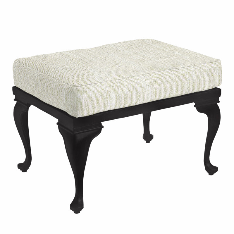 Provance Ottoman with Cushion, No Welt, Natural White, Chalk