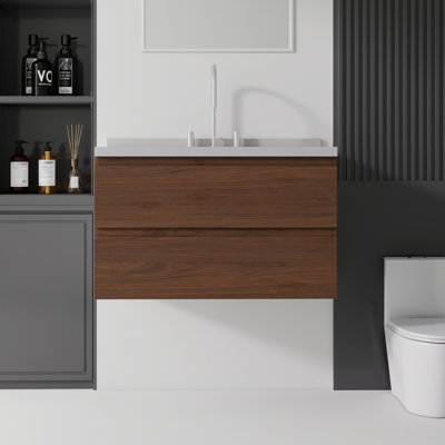 Meuble-lavabo flottant 24 po avec lavabo, tiroir à fermeture en douceur 24 po