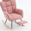 Fauteuil oscillant berçant en tissu avec coussins et repose-pieds Teddy-106814587