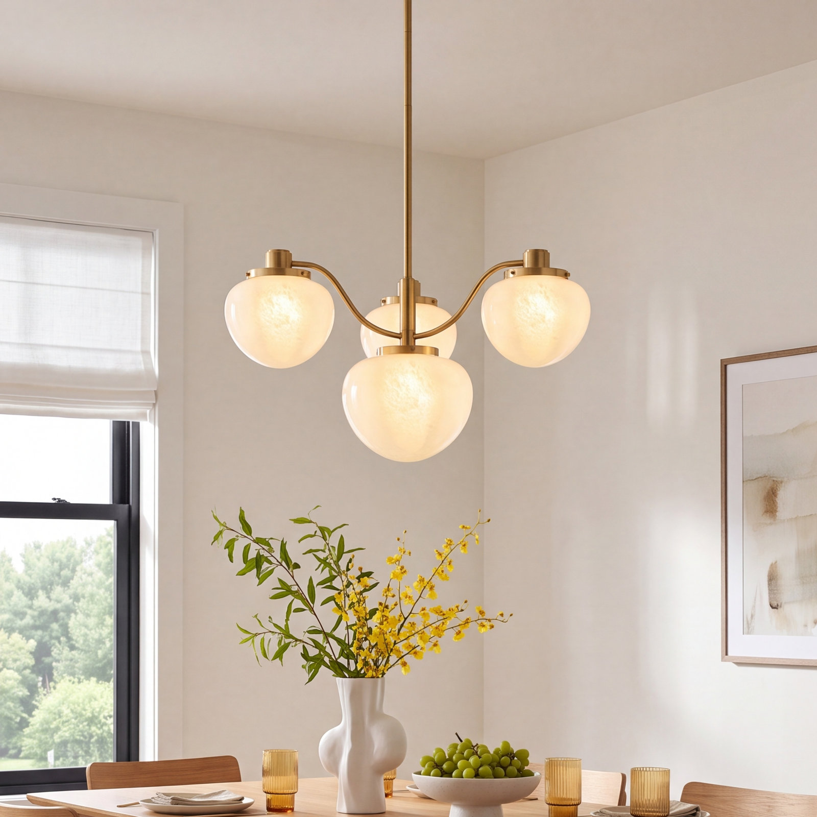 Raul Chandelier, 17" H x 29.75" W x 29.75" D, 4 Lights