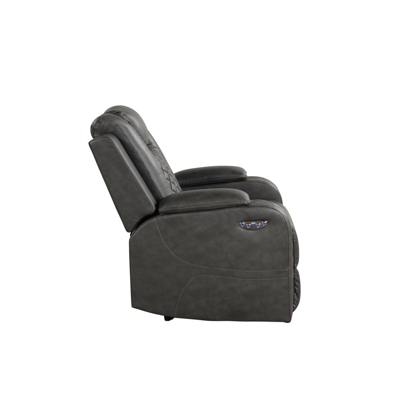 Fauteuil inclinable électrique à DEL en similicuir, Gris