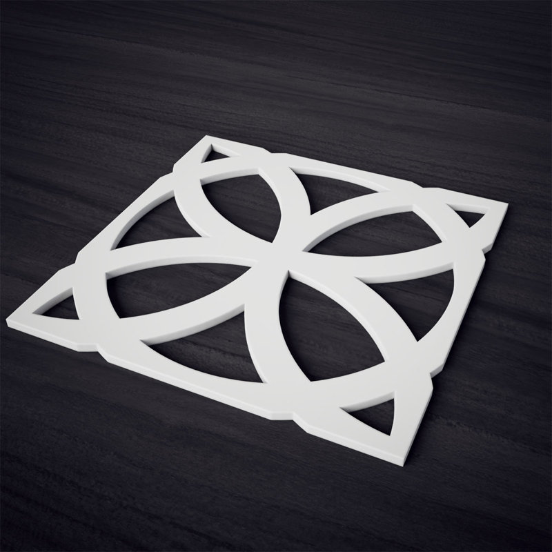 Panneaux muraux décoratifs Daventry en PVC de qualité architecturale, H 15,375 po x l 15,375 o x P 0,375 po