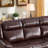 85'' Wide Modern Upholstered Genuine Leather Manual Reclining Sofa With Pillow Top Arm