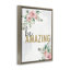 «Be Amazing Pink Florals», art mural encadré sur toile flottante dorée, design par Kim Allen